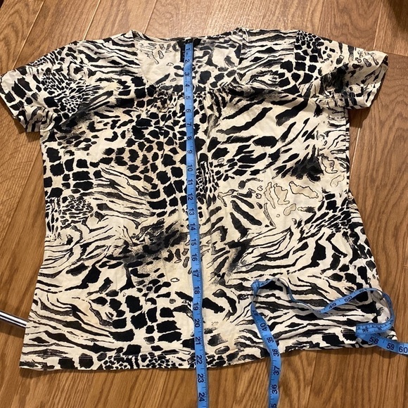 Haggar Women’s Black White Short Sleeve Top (Size Medium) - Picture 4 of 5